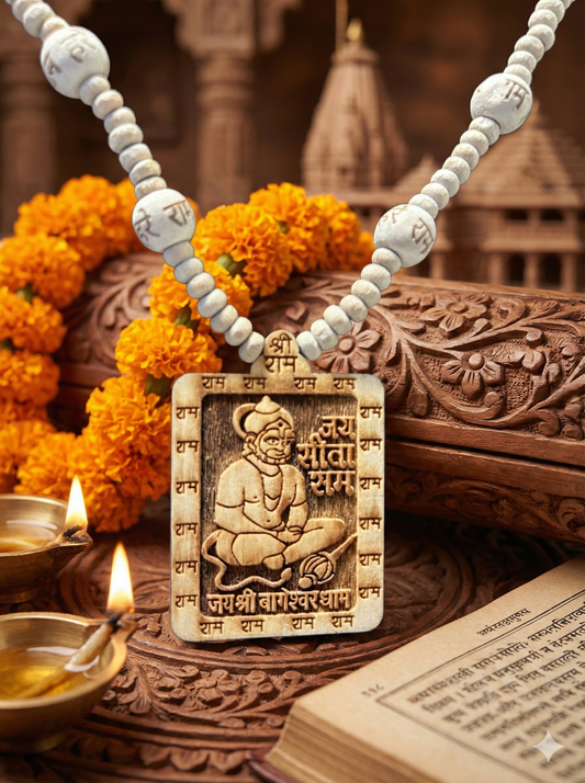 Sita Ram Hanuman Locket Tulsi Mala