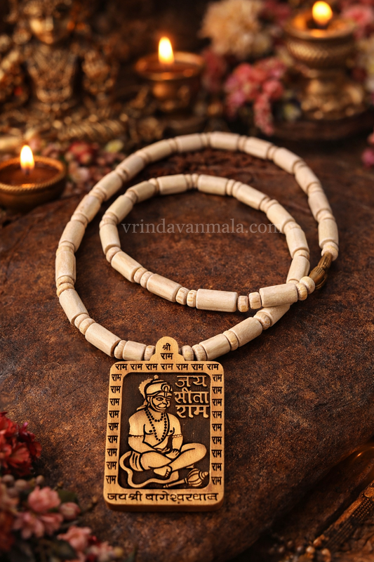 Pure Tulsi Hanuman Locket Premium Kanthi Mala