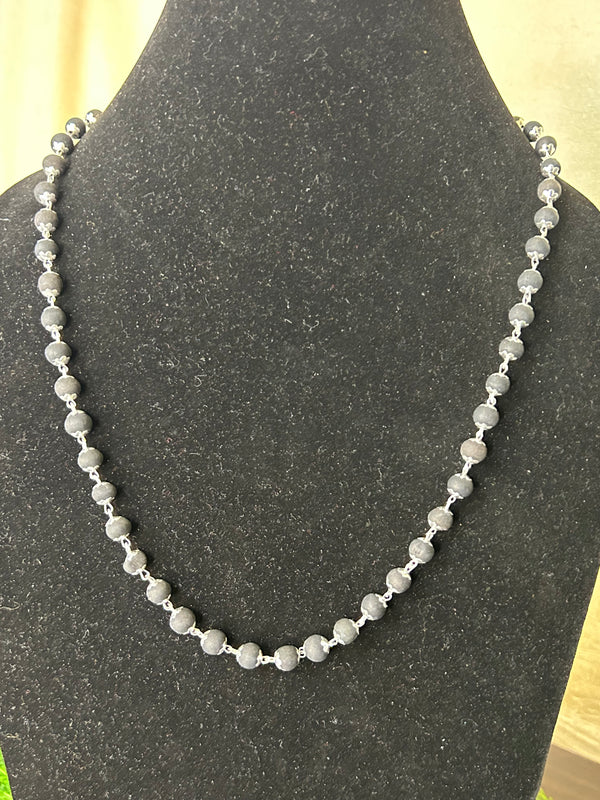 Shiv Karungali Silver-Capped Jap Mala
