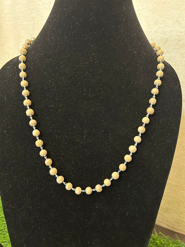 Radha Krishna Tulsi Silver-Capped Mala